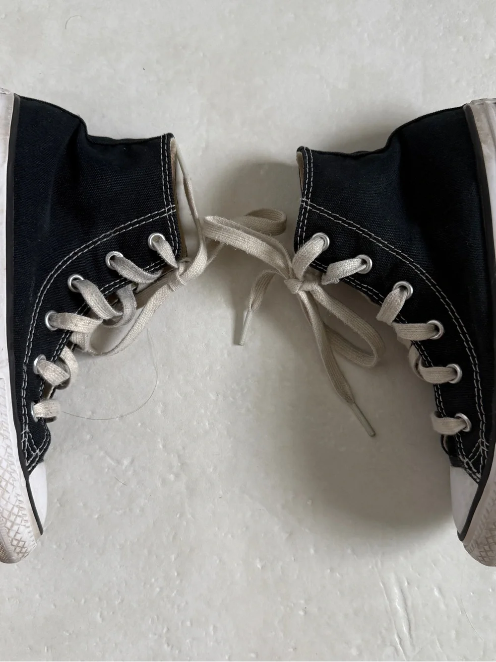 Converse Kids' Black High-Top Canvas Sneakers - Classic All Star size 1
